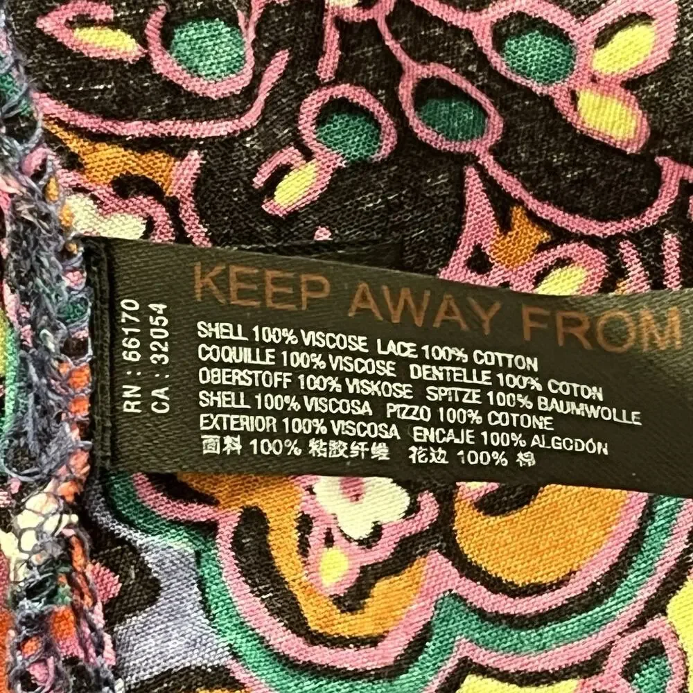 Anthropologie Diana Pintucked Tunic Dress Sz S Ruffled Hem Bubble Sleeve Floral - Picture 11 of 12